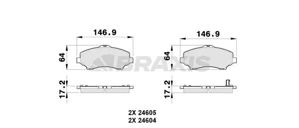 BRAXIS AB0268 Arka Fren Balatası resmi