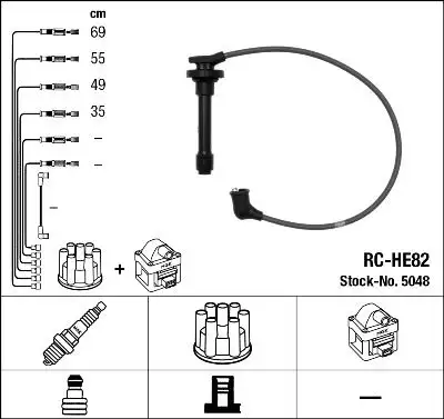 NGK 5048 (RCHE82) Buji Kablosu resmi