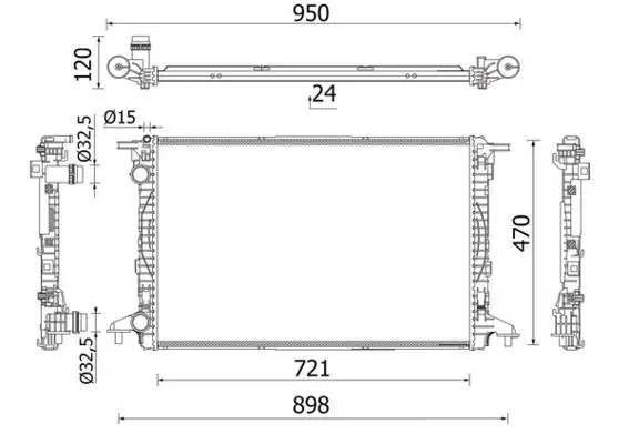 MAHLE CR2179000S Radyatör 8W0121251L resmi