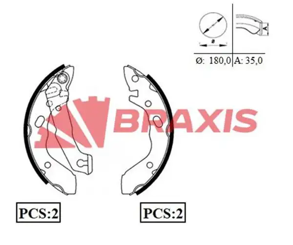 BRAXIS AC0032 Arka Fren Balatası 5830525A10 resmi