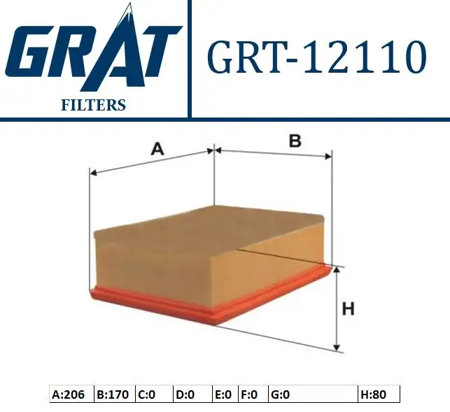 GRAT 12110 Hava Filtresi 1444G9 resmi