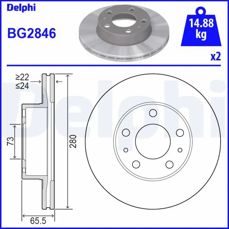 DELPHI BG2846 Ön Fren Diski resmi