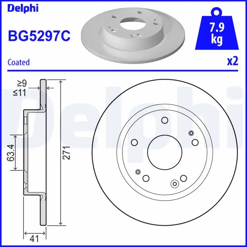 DELPHI BG5297C Arka Fren Diski JX612A315AEA resmi