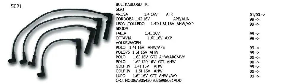 ÜNÜVAR 5021 Buji Kablosu resmi