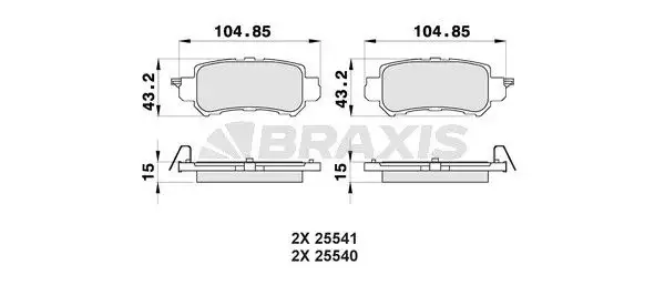 BRAXIS AB0470 Arka Fren Balatası resmi