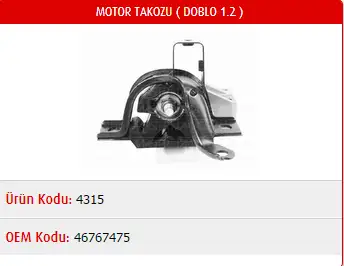 MASTER M4315 Motor Takozu 46767475 resmi