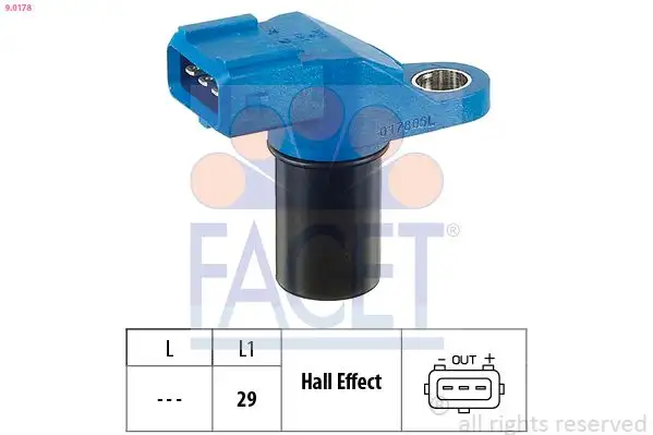 FACET 9.0178 Eksantrik Sensörü 9629684380 resmi