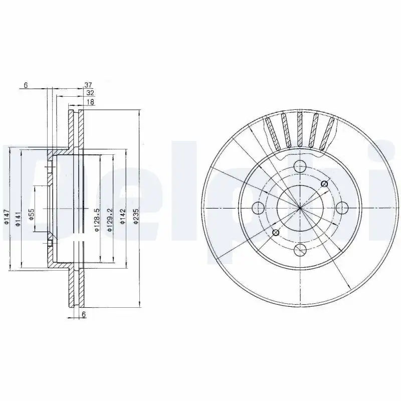 DELPHI BG3519 Ön Fren Diski 4351252020 resmi