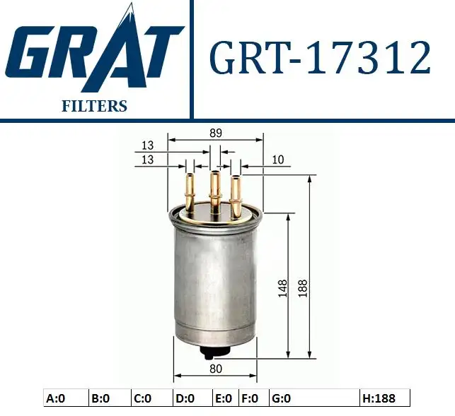 GRAT 17312 Yakıt Filtresi 2T149155BE resmi
