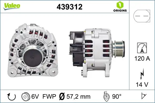 VALEO 439312 Şarj Dinamosu resmi