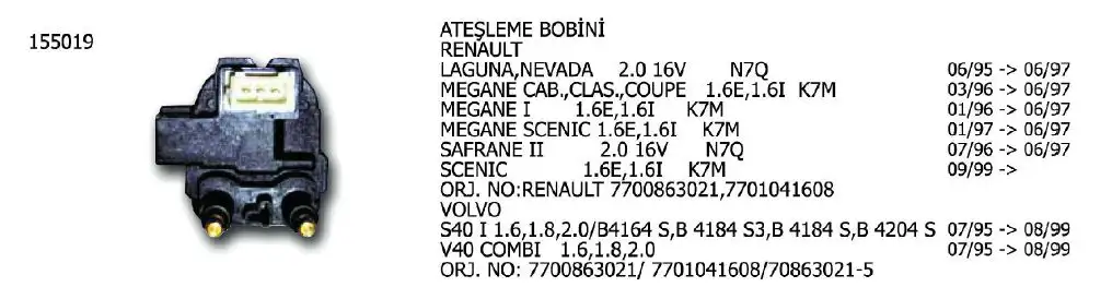 ÜNÜVAR 155019-2 Bobin resmi