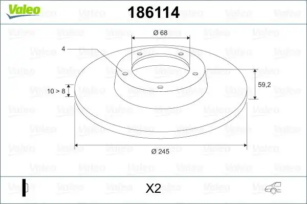 VALEO 186114 Arka Fren Diski 443615601 resmi