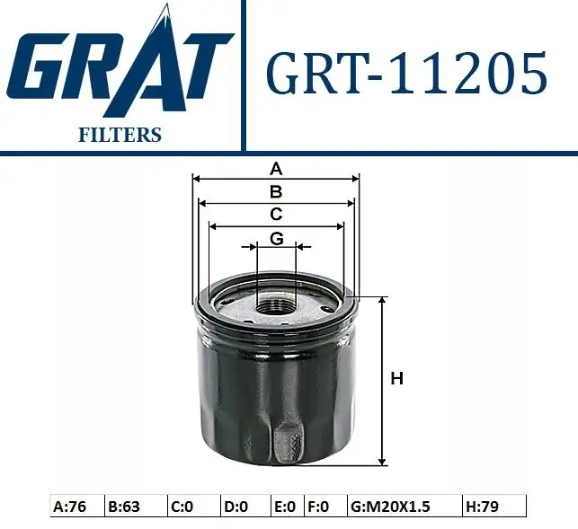 GRAT 11205 Yağ Filtresi 152089599R resmi