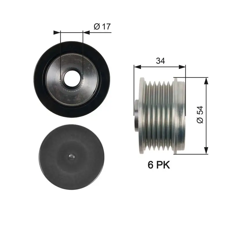 GATES OAP7135 Alternatör Kasnağı 12317802616 resmi