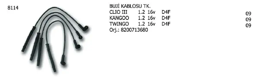 ÜNÜVAR 8114 Buji Kablosu resmi