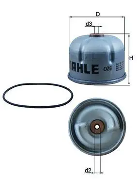 MAHLE OZ6D Yağ Filtresi 6C1Q6N602BA resmi