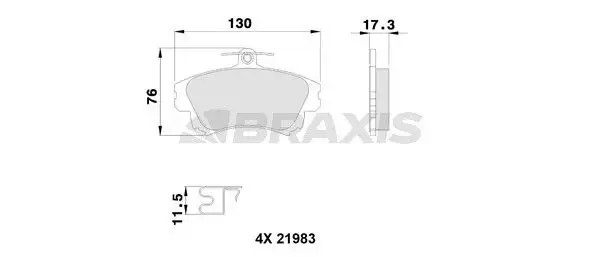 BRAXIS AB0112 Ön Fren Balatası resmi