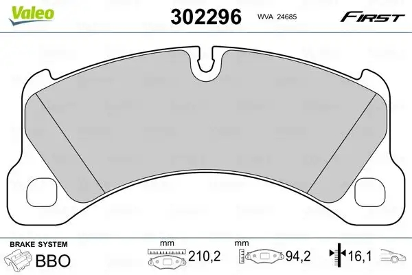 VALEO 302296 Ön Fren Balatası resmi