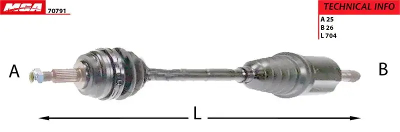 MGA 70791 Ön Aks (Sol) 391015061R resmi