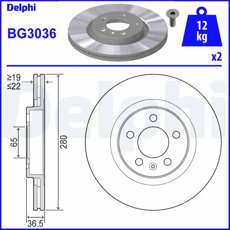 DELPHI BG3036 Ön Fren Diski resmi