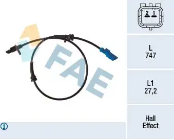 FAE 78333 ABS Hız Sensörü (Arka) 9805066580 resmi