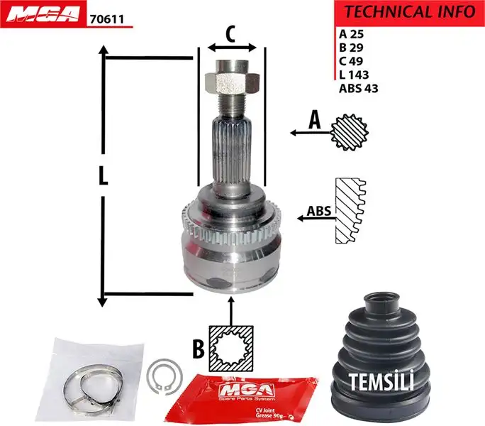 MGA 70611 Aks Kafası (Dış) 4410162J90 resmi