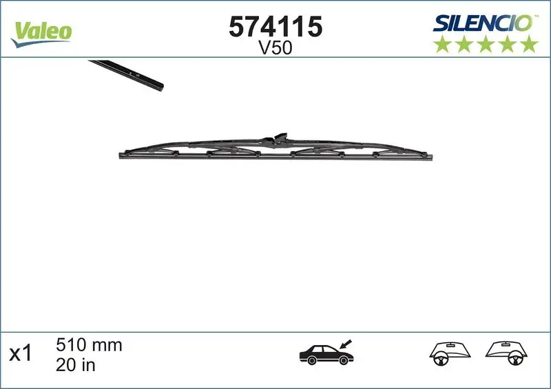 VALEO 574115 Silecek Süpürgesi (Tek) resmi