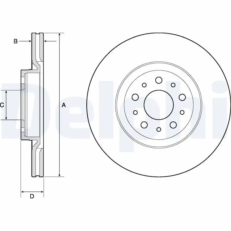 DELPHI BG4797C Ön Fren Diski 51996238 resmi