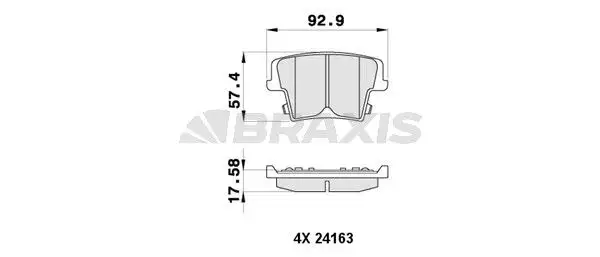 BRAXIS AB0403 Arka Fren Balatası resmi