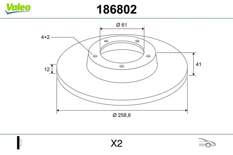 VALEO 186802 Ön Fren Diski resmi
