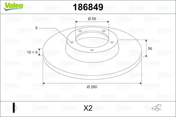 VALEO 186849 Arka Fren Diski 4243105060 resmi