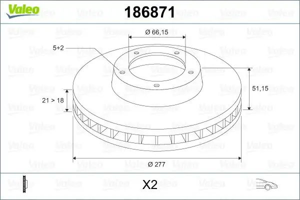 VALEO 186871 Ön Fren Diski SDB101070 resmi