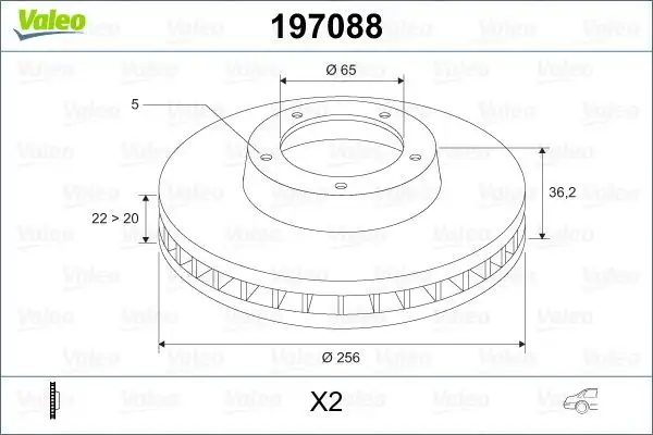 VALEO 197088 Arka Fren Diski 8N0615601B resmi