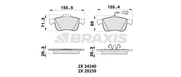 BRAXIS AB0348 Ön Fren Balatası 77365354 resmi