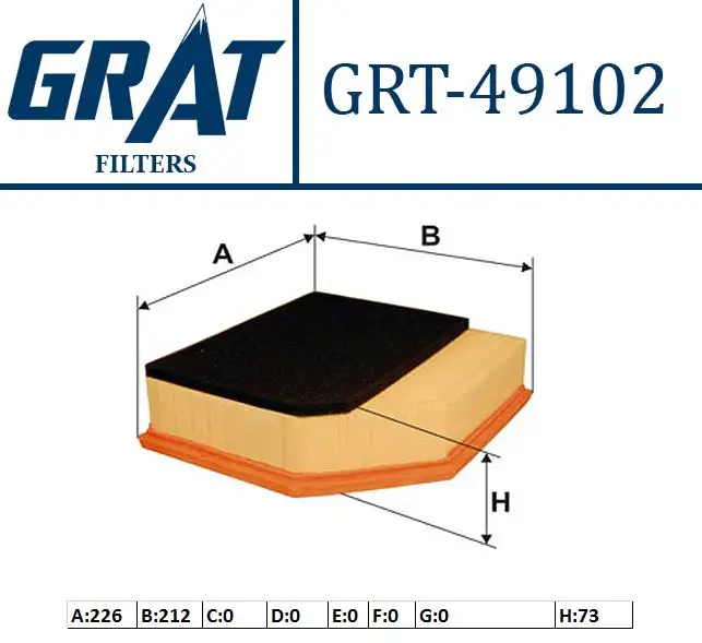GRAT 49102 Hava Filtresi 30636833 resmi