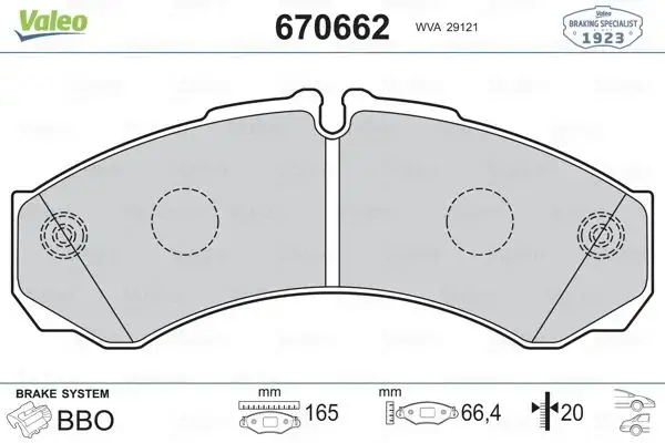 VALEO 670662 Fren Balatası resmi