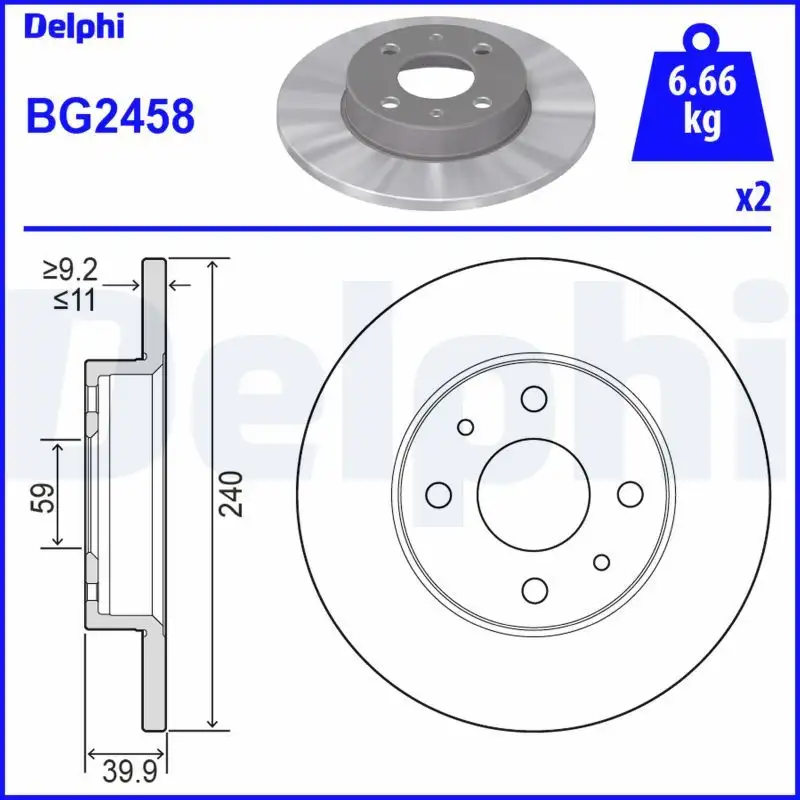DELPHI BG2458 Ön Fren Diski resmi