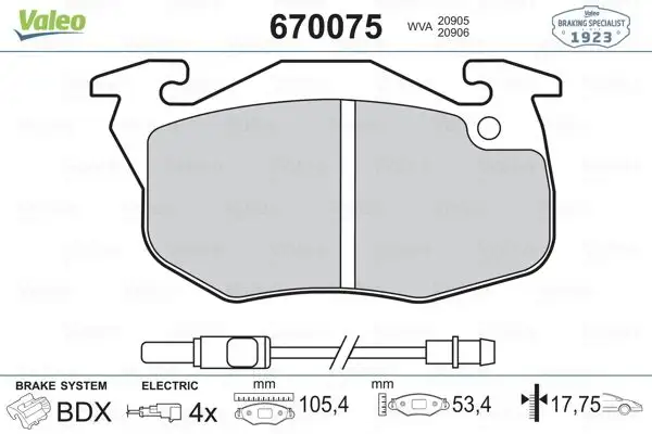 VALEO 670075 Ön Fren Balatası resmi