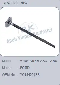 AYK 2057 Arka Aks YC154234EB resmi