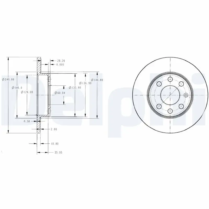 DELPHI BG3567 Ön Fren Diski 9195981 resmi