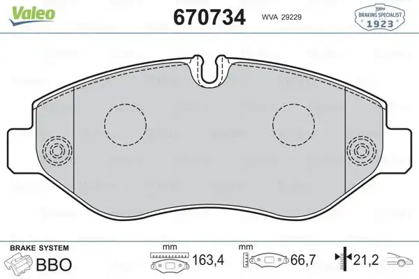 VALEO 670734 Ön Fren Balatası resmi