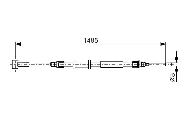 BOSCH 1987482214 El Fren Halatı (Arka) 474618 resmi