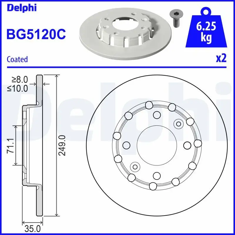 DELPHI BG5120C Arka Fren Diski 9827734980 resmi