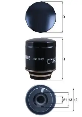 MAHLE OC593/3 Yağ Filtresi 03C115561E resmi