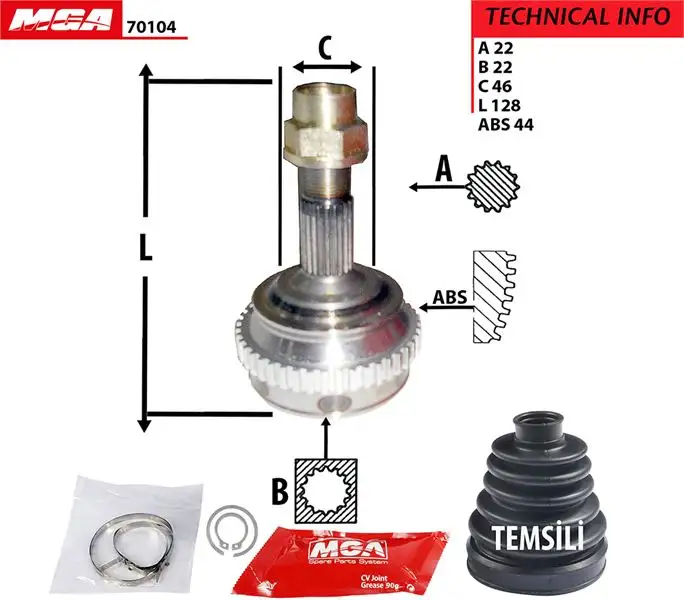 MGA 70104 Aks Kafası (Dış) 46307107 resmi