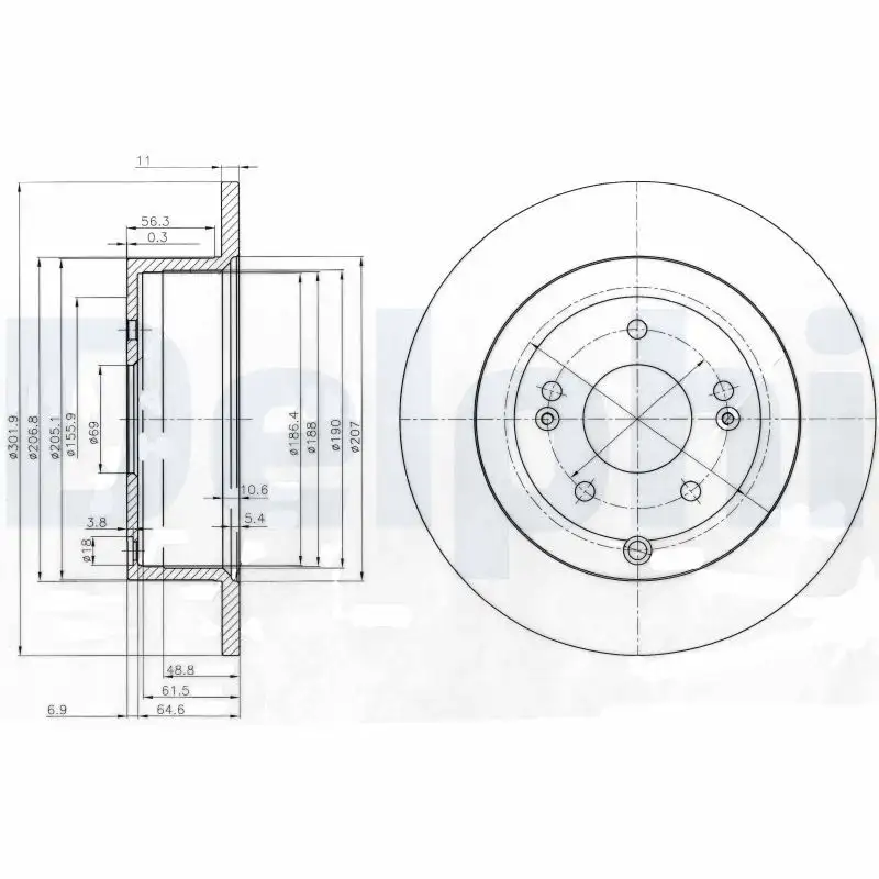 DELPHI BG4136 Arka Fren Diski 584112B000 resmi