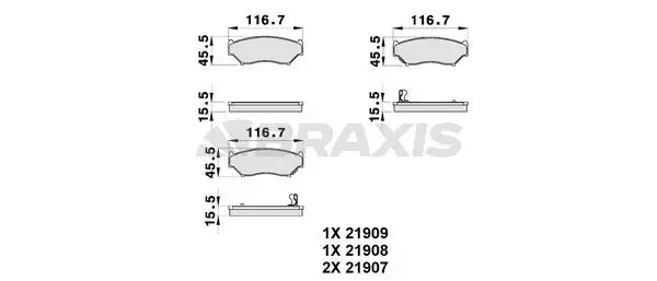 BRAXIS AB0218 Ön Fren Balatası 5520065D21 resmi