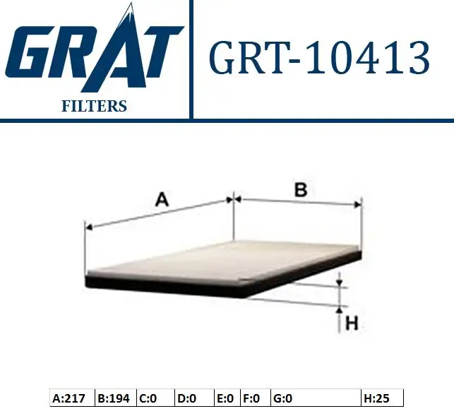 GRAT 10413 Polen Filtresi 05058693AA resmi