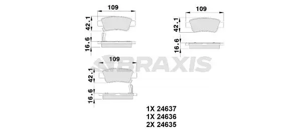 BRAXIS AB0232 Arka Fren Balatası 43022SWWG02 resmi