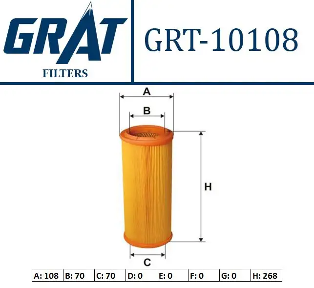 GRAT 10108 Hava Filtresi 46754989 resmi